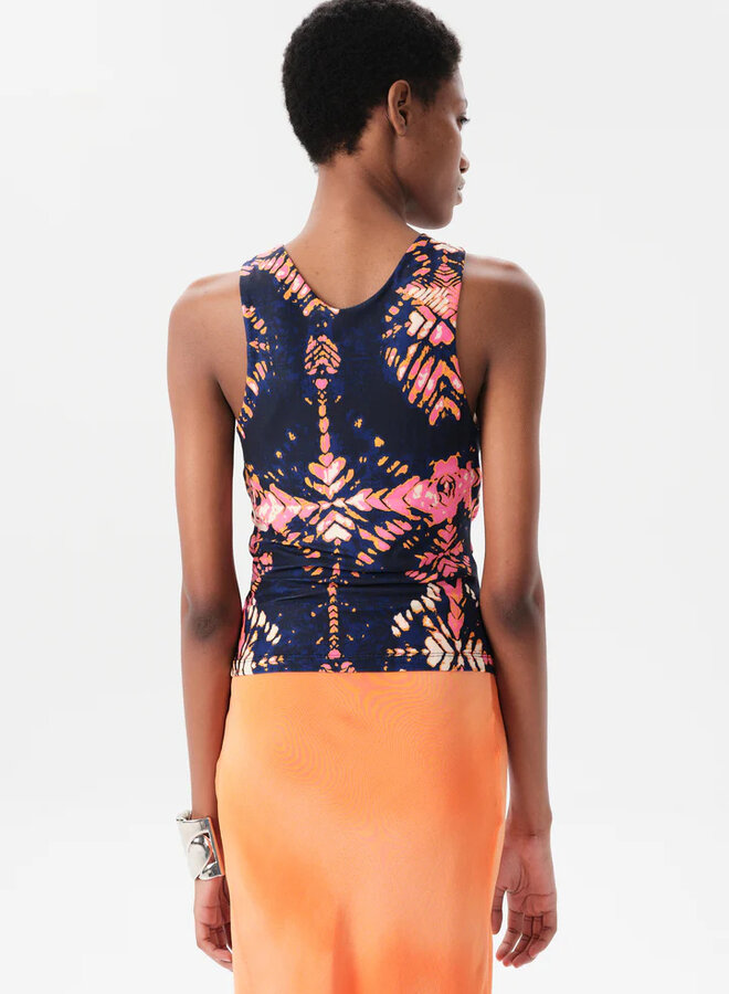 Maria Cher- Ceibo Mich Top- Navy Shibori