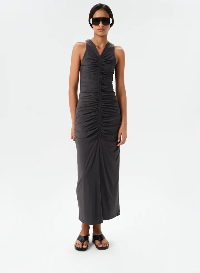 Maria Cher- Ceibo Mich Midi Dress- Charcoal