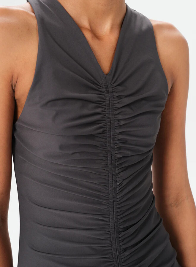 Maria Cher- Ceibo Mich Midi Dress- Charcoal
