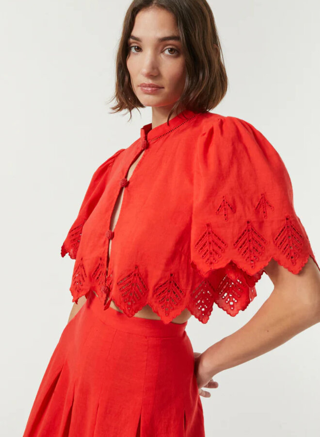 Rhode- Nita Top- Scarlet Eyelet