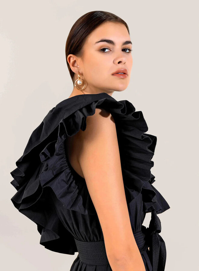 Scarlett Poppies- Revolution Illusion Dress- Onyx Black