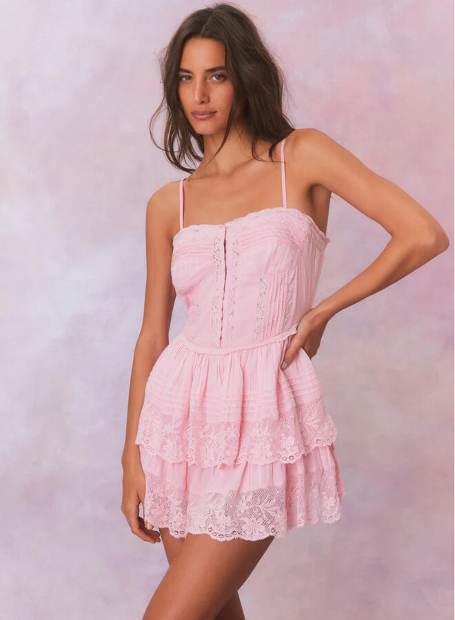 Love Shack Fancy- Nerida Dress- Cherry Pink