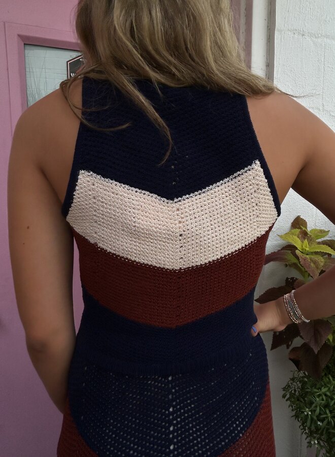 A.L.C.- Rowan Top- Cacao/Shell/Navy