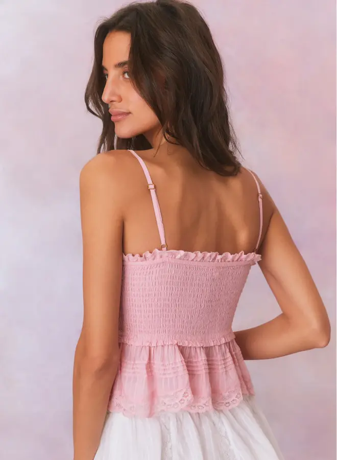 Love Shack Fancy- Marzenia Top- Cherry Pink