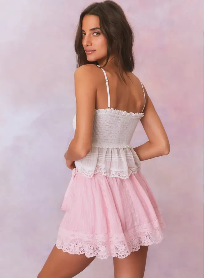 Love Shack Fancy- Matera Skirt- Cherry Pink