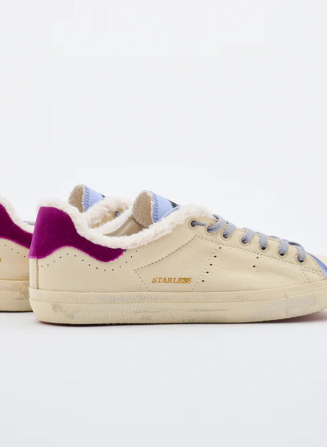 Hidn-Ander- Starless Low Shearling- Cream/Lilac