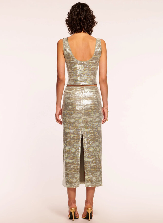 Ramy Brook- Alpha Sequin Midi Skirt- Camo Sequin