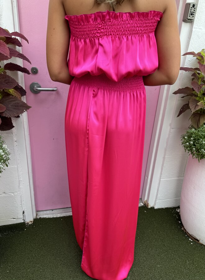 Loyd Ford- Fuchsia Satin Maxi Dress 2520