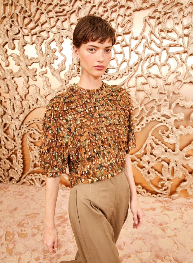 Ulla Johnson- Carmella Blouse- Tiger's Eye
