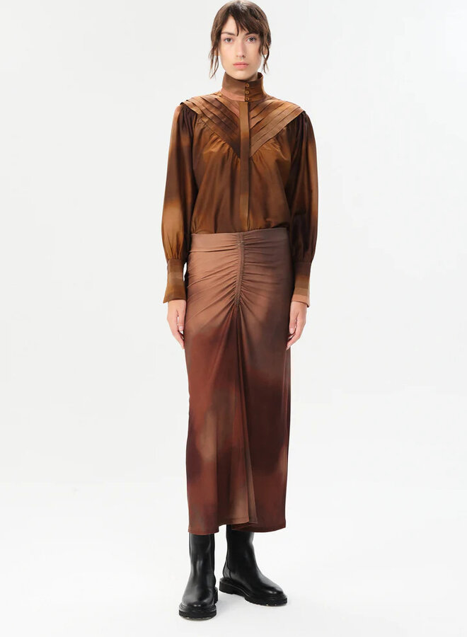 Maria Cher- Atacalco Anna Midi Skirt- Earth Tones