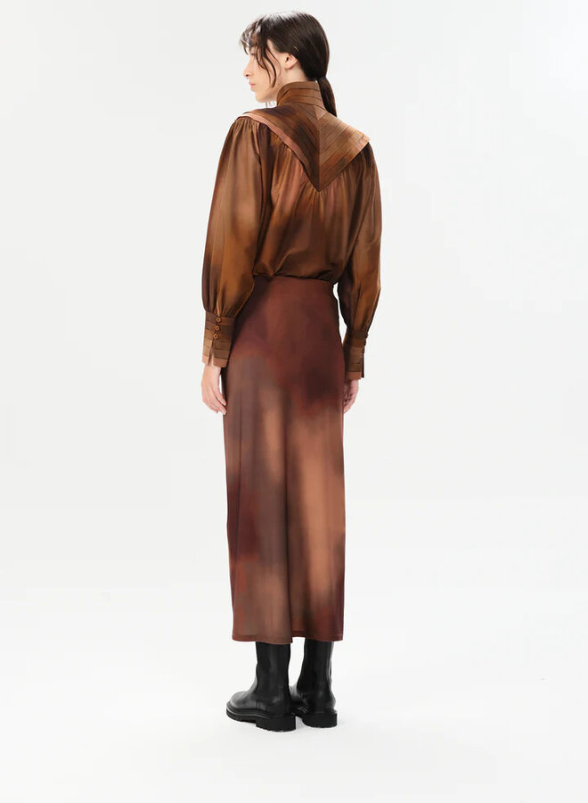 Maria Cher- Atacalco Anna Midi Skirt- Earth Tones