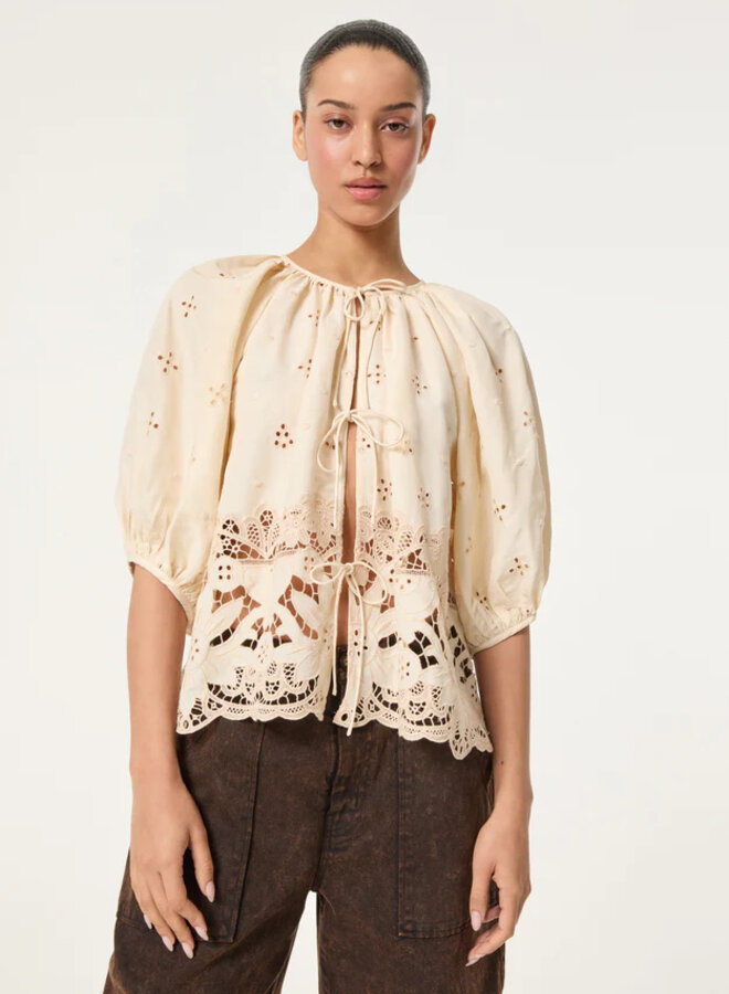 Rhode- Patrizia Top- Warm Ivory Etoile Eyelet
