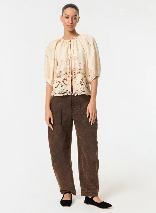 Rhode- Patrizia Top- Warm Ivory Etoile Eyelet