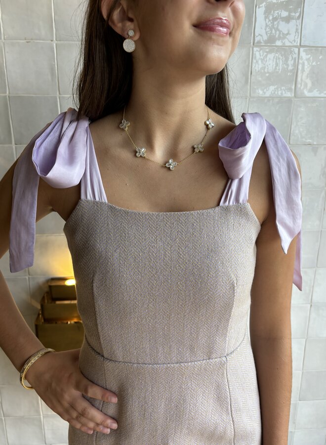 Koch- Stella Dress- Lilac Herringbone
