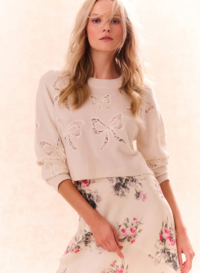 Love Shack Fancy- Parson Pullover- Marshmallow Bliss