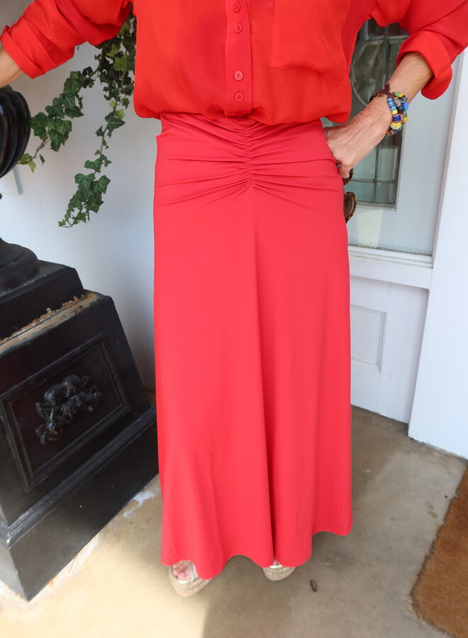 Maria Cher- Vera Harlee Midi Skirt- Red