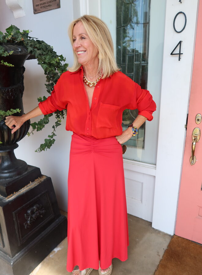 Maria Cher- Atacalco Katt Shirt- Red