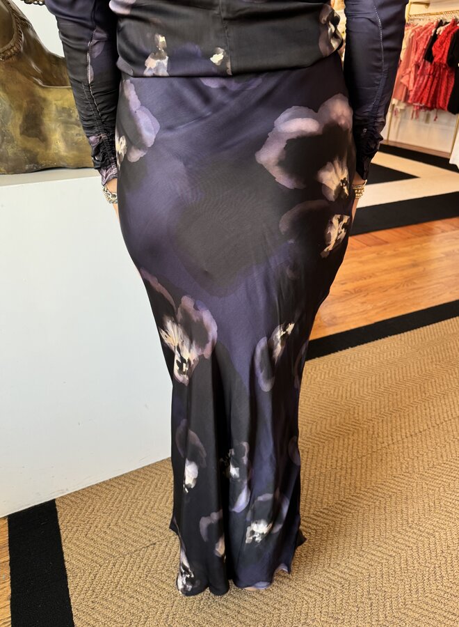 Maria Cher- Quesada Alice Long Skirt- Midnight Blue