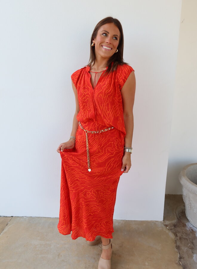 Maria Cher- Alvarez Alice Skirt- Coral