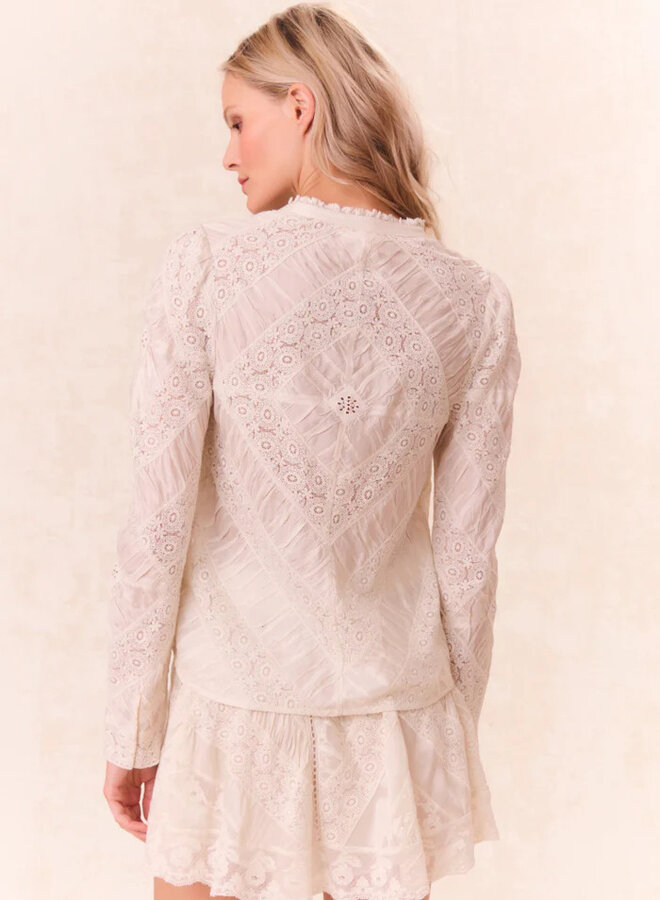 Love Shack Fancy- Isaline Top- Off White