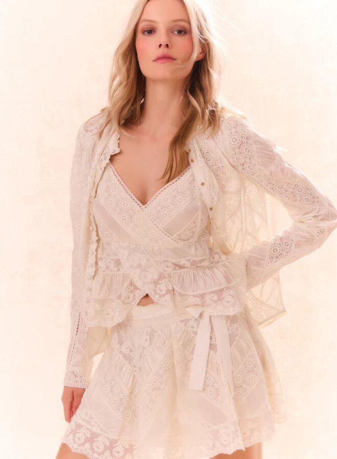 Love Shack Fancy- Shayda Skirt- Off White