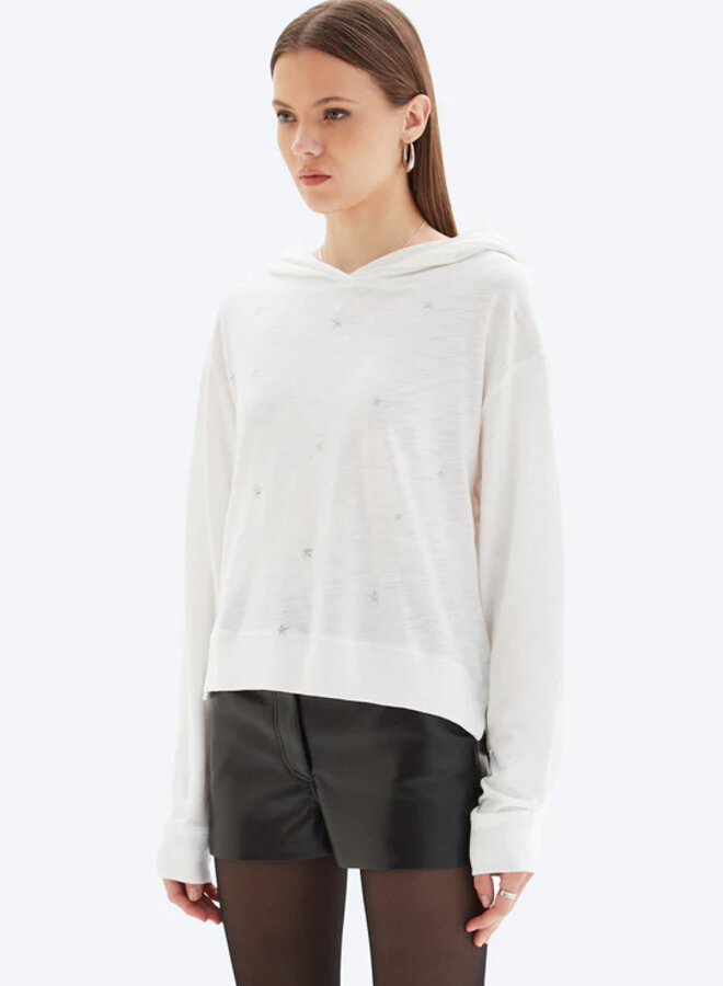 CHRLDR- Marie Stars Lightweight Pullover- White