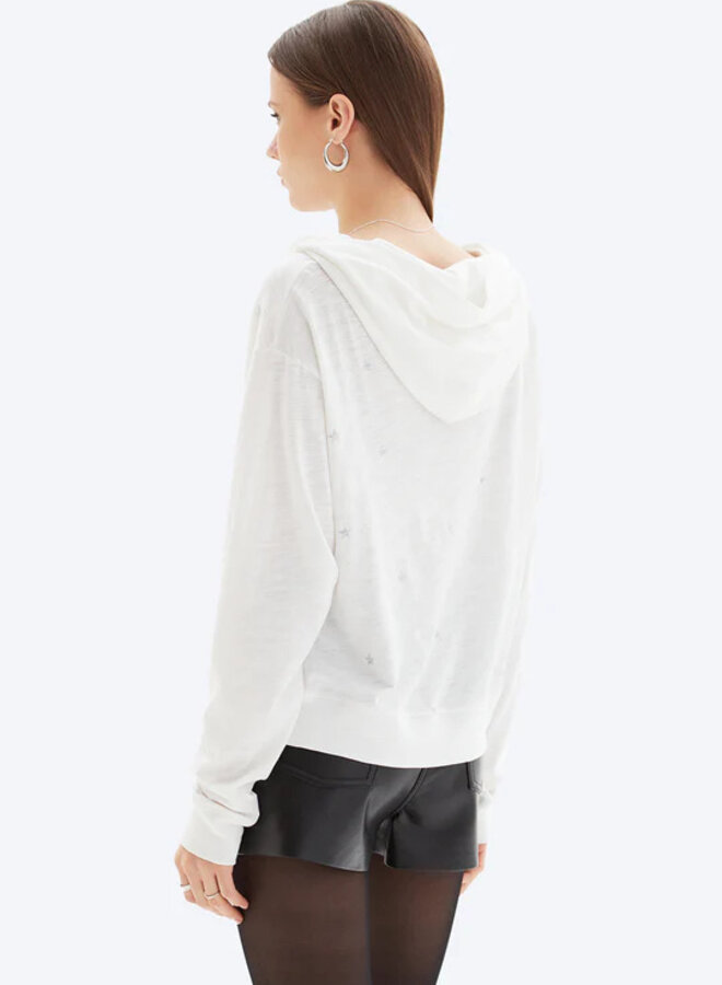 CHRLDR- Marie Stars Lightweight Pullover- White