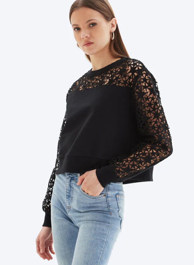 CHRLDR- Eyelet Star Straight- Black