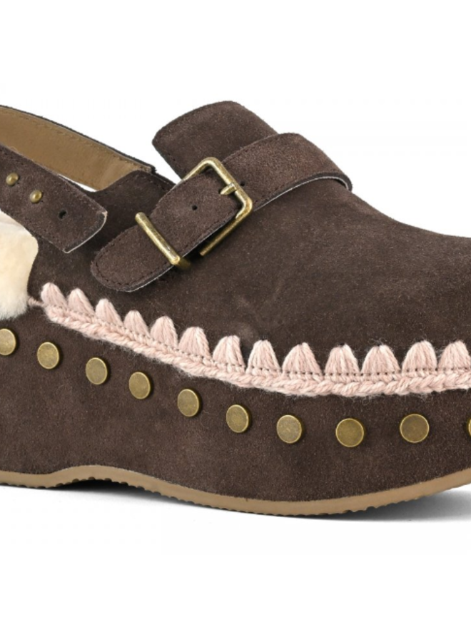 Mou- Clog Back Strap- Mocha