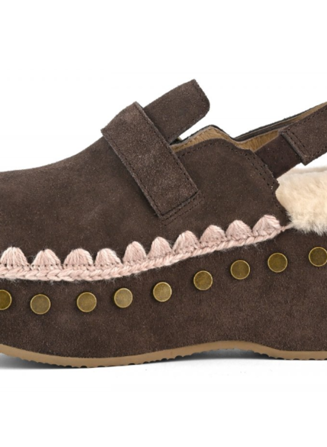Mou- Clog Back Strap- Mocha