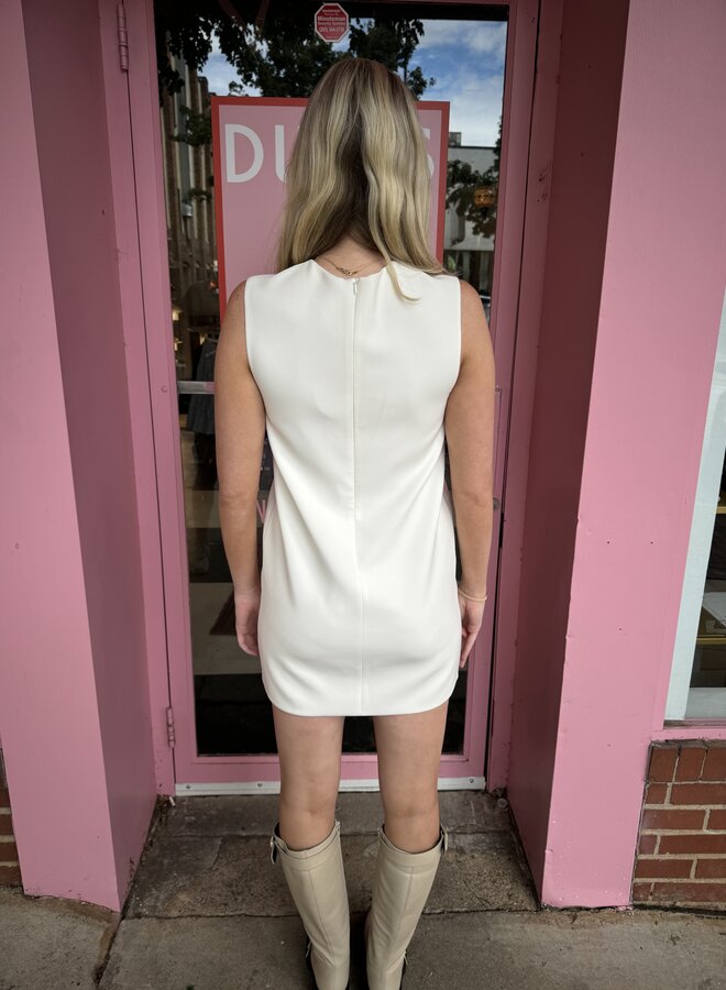 Alexis- Krystle Beaded Wire Pearl Short Dress- Ivory