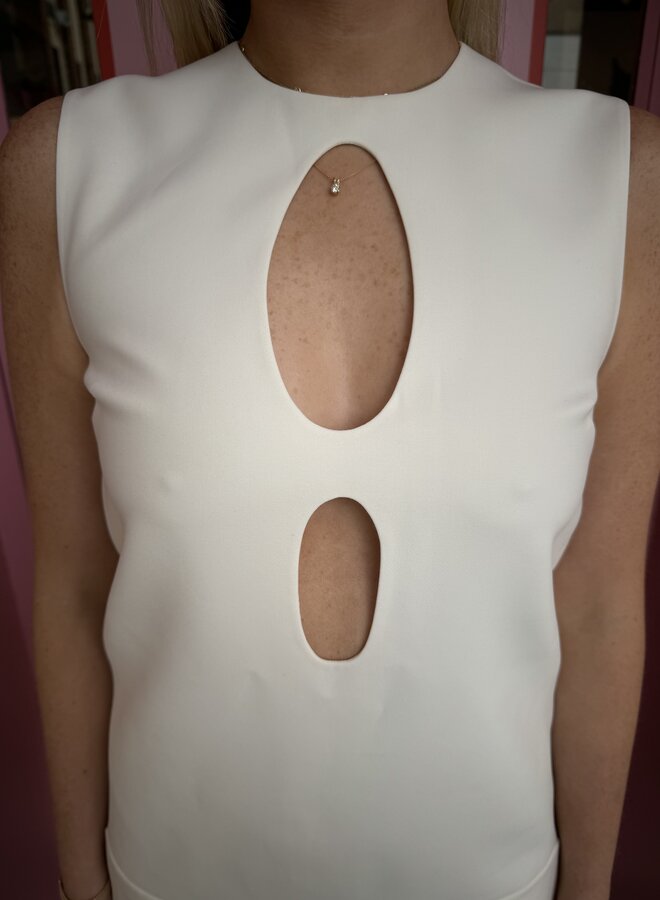 Alexis- Krystle Beaded Wire Pearl Short Dress- Ivory