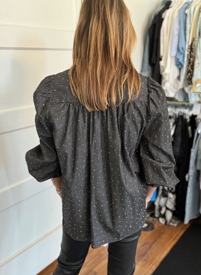 Secular- Rene Shirt- Black Sparkle Denim