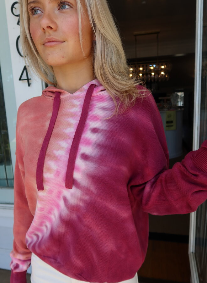 Brodie Cashmere- Burn Out Tie Dye Hoodie- Lantana