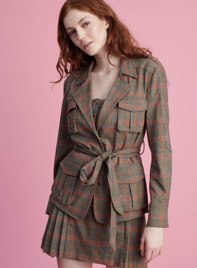 Shug- Safari Jacket- Desert Plaid