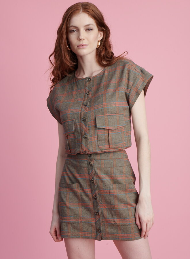 Shug- Makena Vest- Desert Plaid