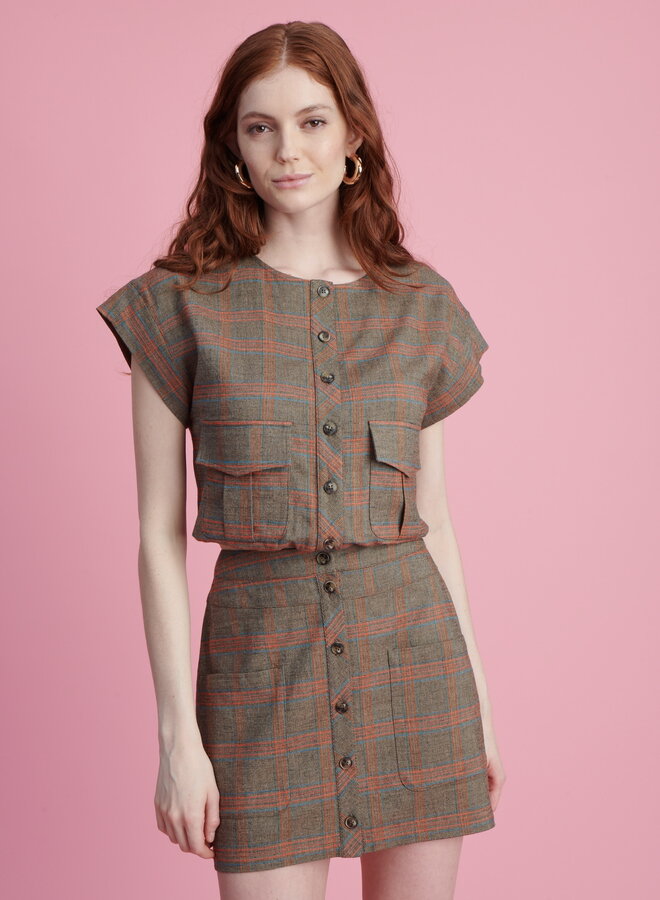 Shug- Makena Vest- Desert Plaid