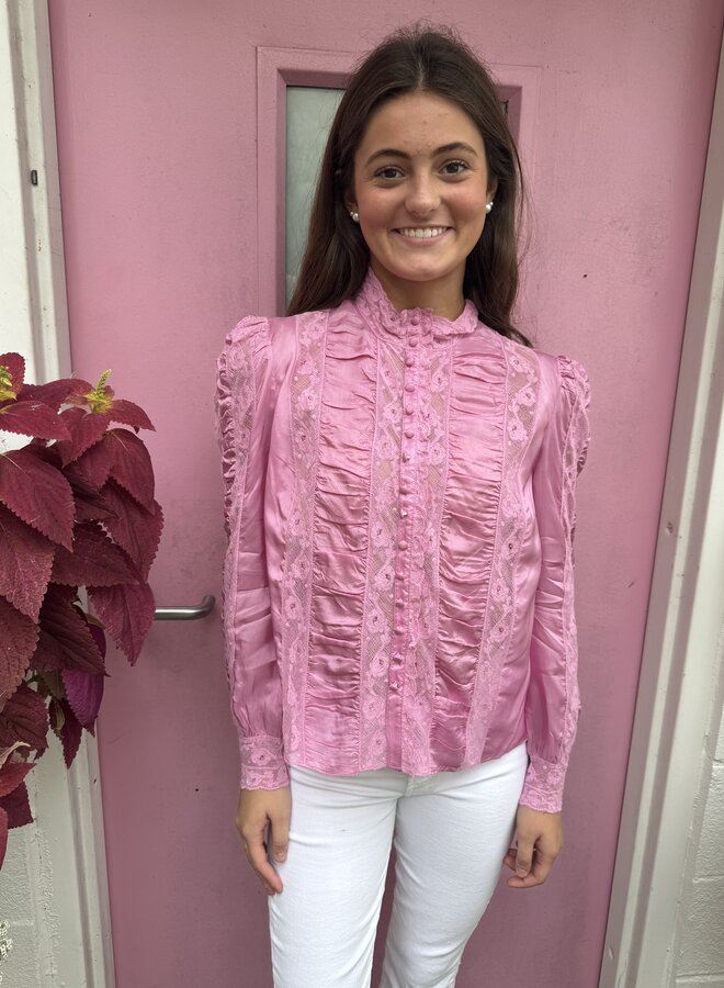 Love Shack Fancy- Jacque Top- Tulip Pink