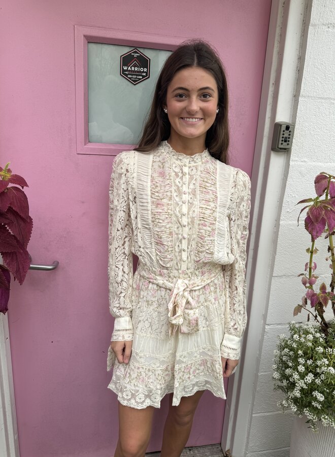 Love Shack Fancy- Jessalyn Dress- Ivory Blossom