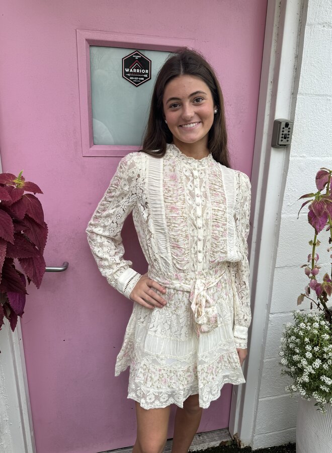Love Shack Fancy- Jessalyn Dress- Ivory Blossom