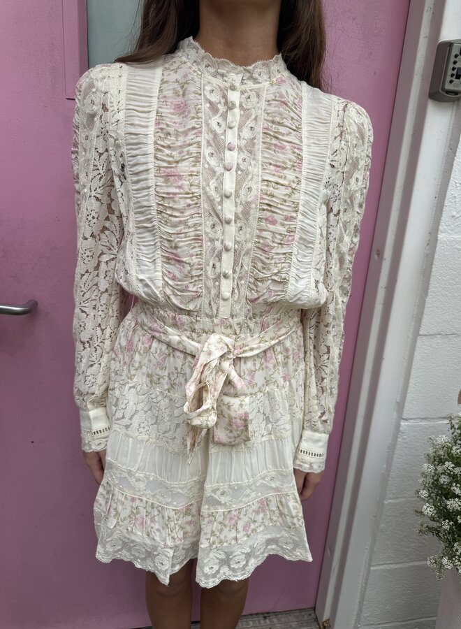 Love Shack Fancy- Jessalyn Dress- Ivory Blossom