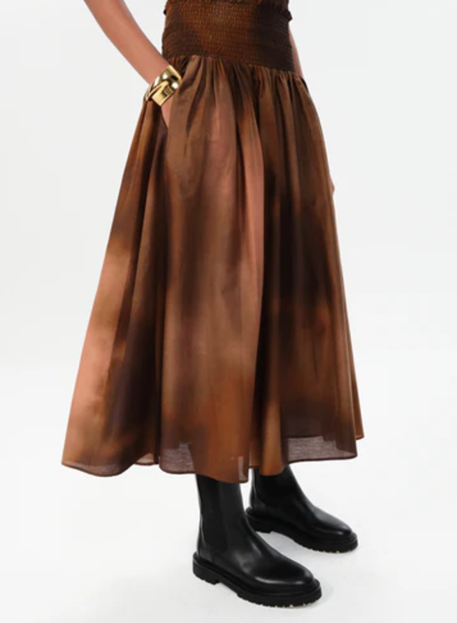 Maria Cher- Atacalco Loreta Midi Skirt- Earth Tones