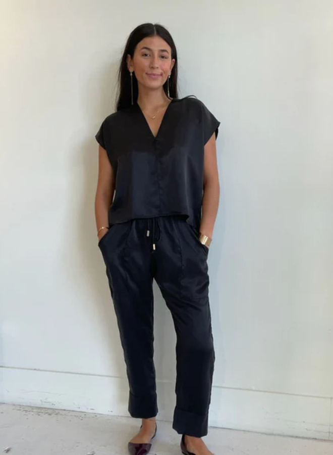 Natalie Busby- Box Top- Black Silk