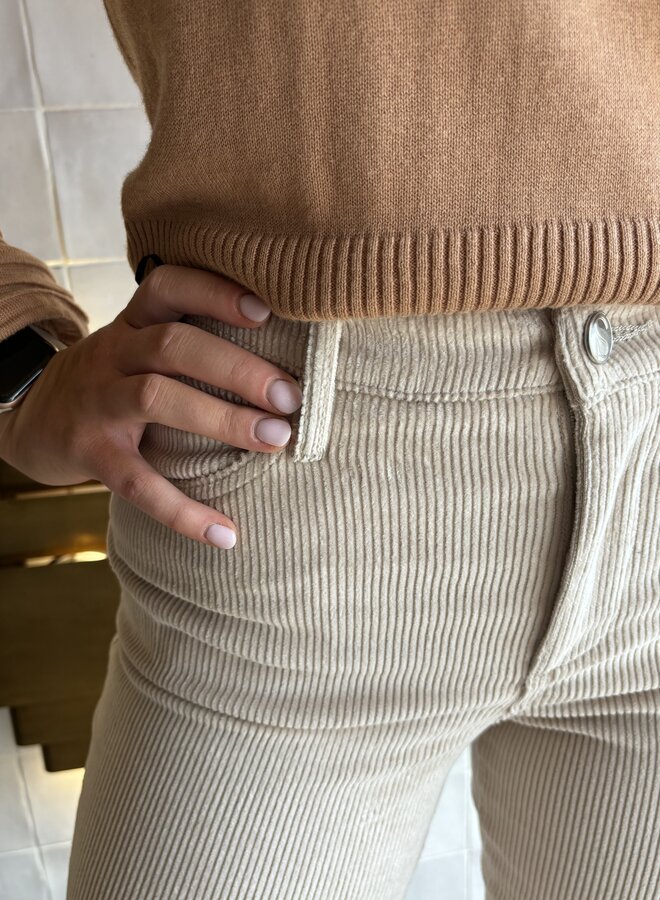 SPRWMN- 5 Pocket Micro Flare- Oat