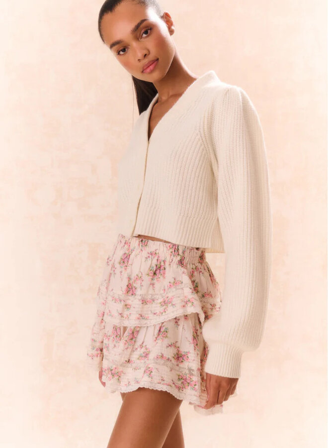 Love Shack Fancy- Ruffle Mini Skirt- Mauve Ballet