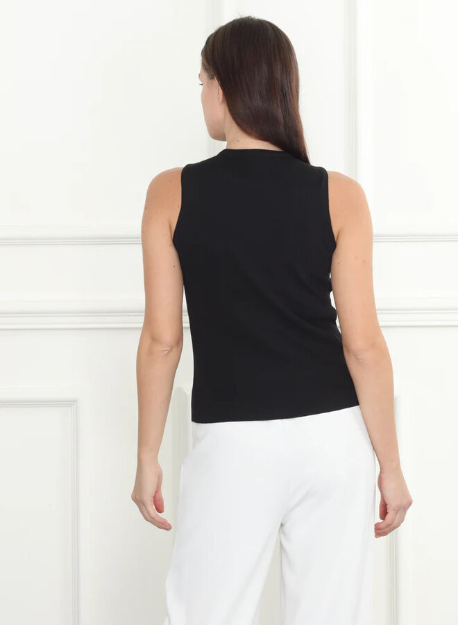Zero Degrees Celsius- Rhinestone Sweater Tank- Black