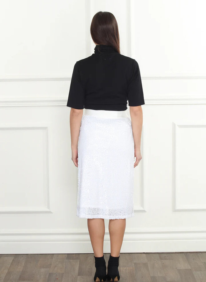 Zero Degrees Celsius- Sequins Skirt- White