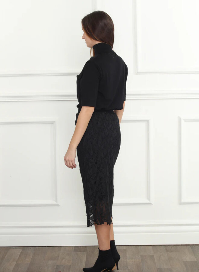 Zero Degrees Celsius- Lace Reversible Knit Skirt- Black