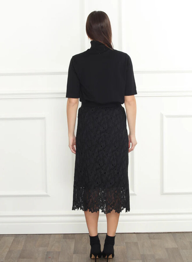 Zero Degrees Celsius- Lace Reversible Knit Skirt- Black