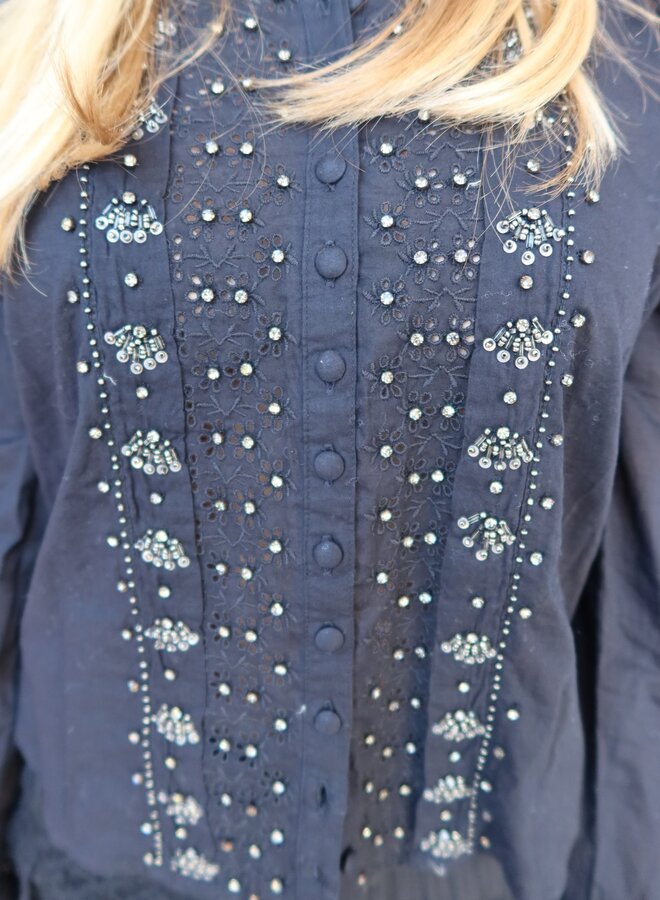 Love Shack Fancy- Mildrene Top- Black